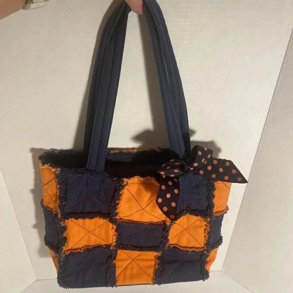 Vivary Bag Purse Navy and Orange Women’s Tote with Removable Bow UF Colors